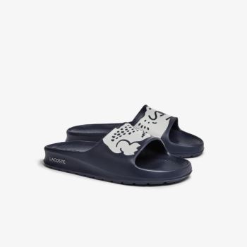 Lacoste Croco 2.0 Synthetic Print Slides - Pantofle Dámské Tmavě Blankyt / Bílé | CZ-DJ7M7z